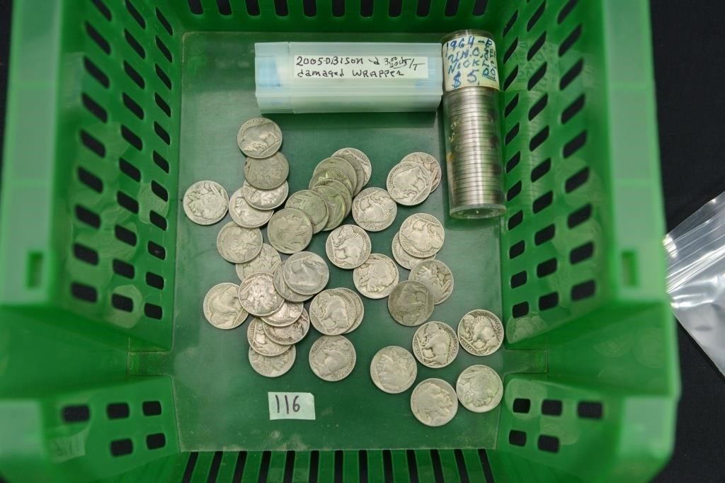 BUFFALO NICKELS, MISC COINS