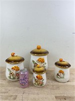 Vintage Merry Mushroom Canister Set B