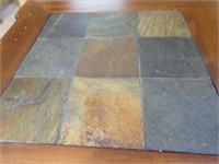 Stone Top End Table, metal brace