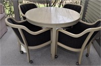 42” Round Table w/(4) Rolling Chairs
