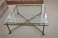Solid Brass & Glass Coffee Table