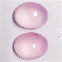 Natural Pastel Pink Rose Quartz Pair 40.95 CT Flaw