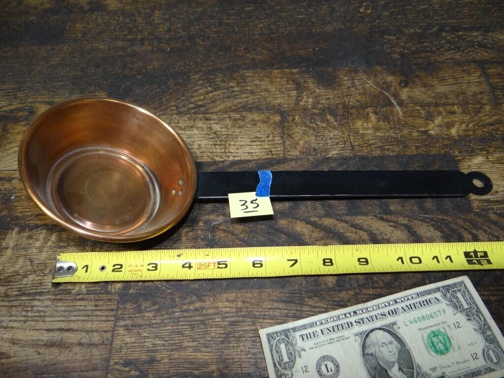 Copper Laddle w/ Metal Handle