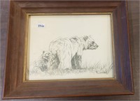 13" x 11" Framed Bear Picture