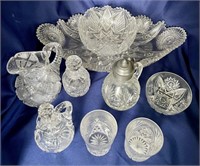 9 Piece Lot of Brilliant Period EAPG Glass