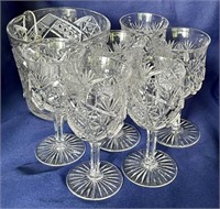 Brilliant Period EAPG Ice Bucket & 6 Goblets