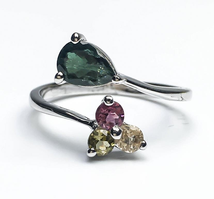 Natural Tourmaline Ring 925 Silver