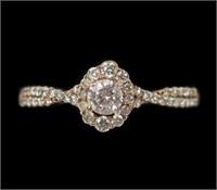 14K Rose gold Levian-style diamond solitaire in a