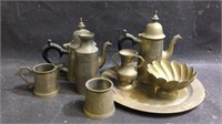 India Tea Set, Vase, Bowl
