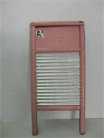 18" Vintage Painted Blue & Pink Washboard