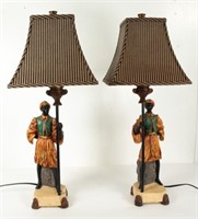 Pr. of Blackamoor Figural Lamps
