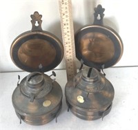 Vintage wall hanging oil lamps