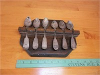 (6) Coin Silver Spoons on Rack