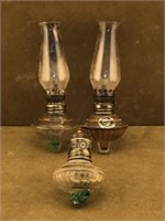 Set of Three Antique Lamplight Farms Oil Lamps