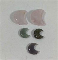 Hand Carved Polished Stone Moon's