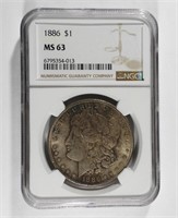 1886 MORGAN DOLLAR NGC MS-63