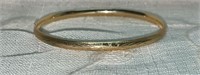 Gold Bangle Bracelet, Marked w/Infinity Symbol