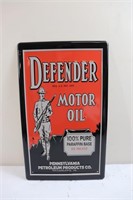 Metal Defender Motor Oil sign