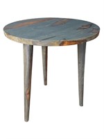 Blue Wood Side Table