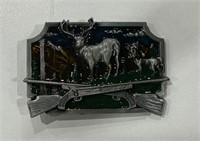 Vintage Deer and Rifle Belt Buckle