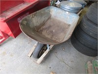 METAL WHEEL BARROW - TIRE IS FLAT