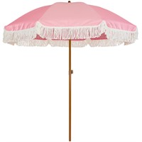 AMMSUN 7ft Patio Umbrella with Fringe Outdoor