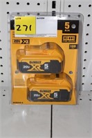 2-DEWALT 20V XR BATTERY PACKS