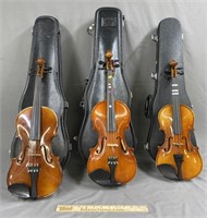 3 Violins in Hard Cases