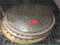 (4) Perforated Pizza Trays