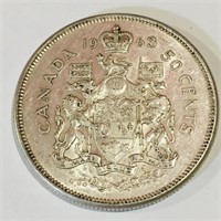 Silver 1963 Canada 50 Cent Coin