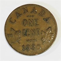 1930 Canada One Cent Coin