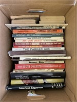 Box lot with gun and hunting books, etc.     (P 59