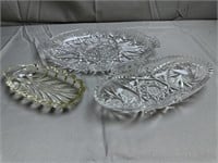 3 Clear Glass Serving Pieces