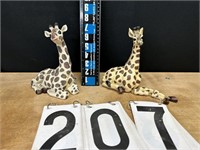 2 Small  Giraffe statues 7”