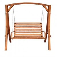 OUTDOOR FURNITURE WOODEN SWING SEATER WITH CANOPY