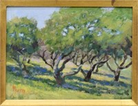 WESTERN TREES LANDSCAPE PAINTING, SIGNED