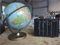 World Globe and Oscillating Heater Fan Box