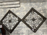 Pair of metal wall hangings
