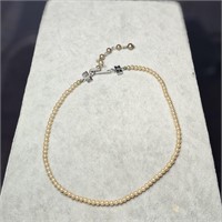 Sterling Silver 925 & Faux Pearl Necklace Choker