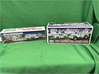 2 new in box Hess toy truck and racer