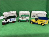 3 die cast banks by Ertl