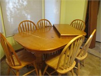 Table with Leaf & 6 Chairs