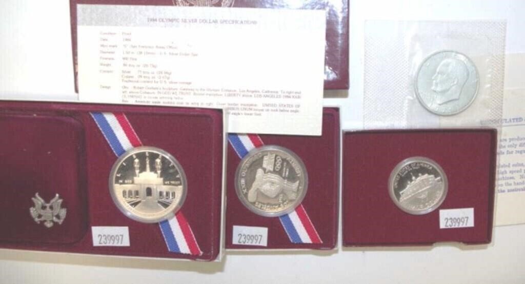 Four United States silver coins
