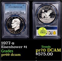Proof PCGS 1977-s Eisenhower Dollar $1 Graded pr69