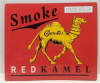 Tin Embossed Red Kamel Cigarettes Sign 
Measures