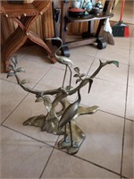 Brass crane sculpture