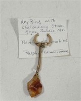 Key Ring with Chalcedony stone from Saddle Mt.