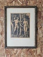 vintage photo in frame - adam and eve