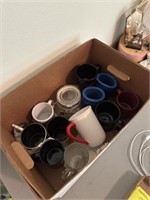 Coffee Mugs, Glass Jar And Mug