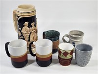 POTTERY TANKARDS, STEINS, COFFEE MUGS